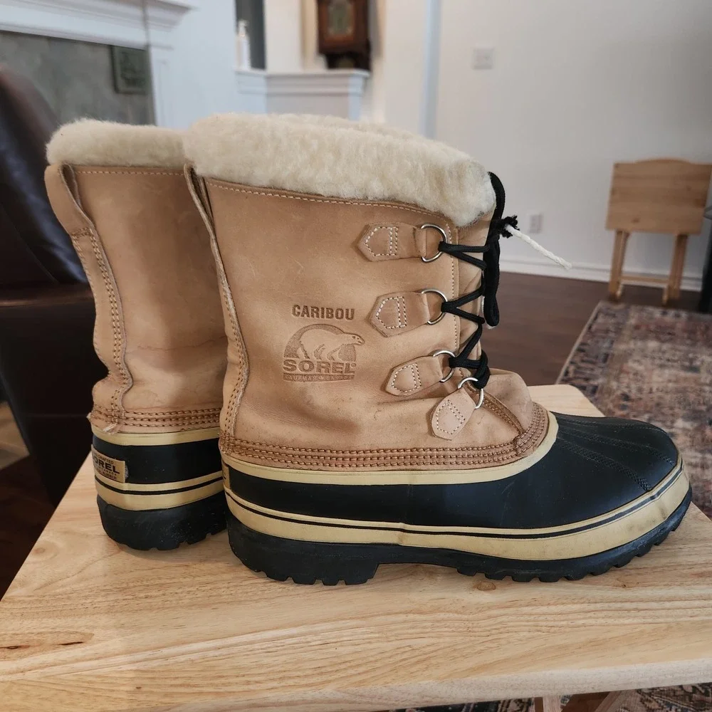 Sorel Caribou Vintage Kaufman Canada Boots Men's Size 11 Real Wool and Leather